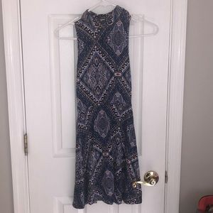Tribal pattern high neck dress